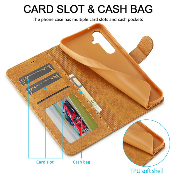 LC.IMEEKE Pungetui Samsung Galaxy S25 Plus Cognac