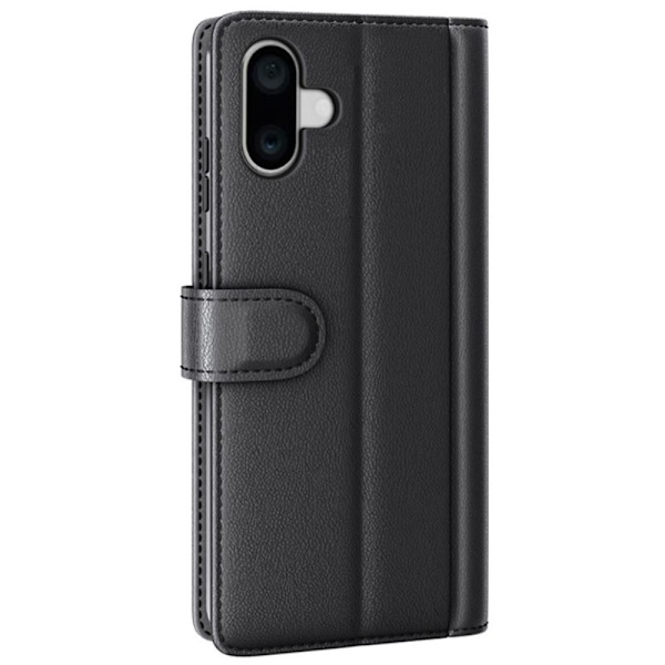 Äkta Läderfodral iPhone 16 Svart