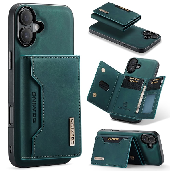 DG.MING 2 in 1 Magnetic Card Slot Case iPhone 16 Green