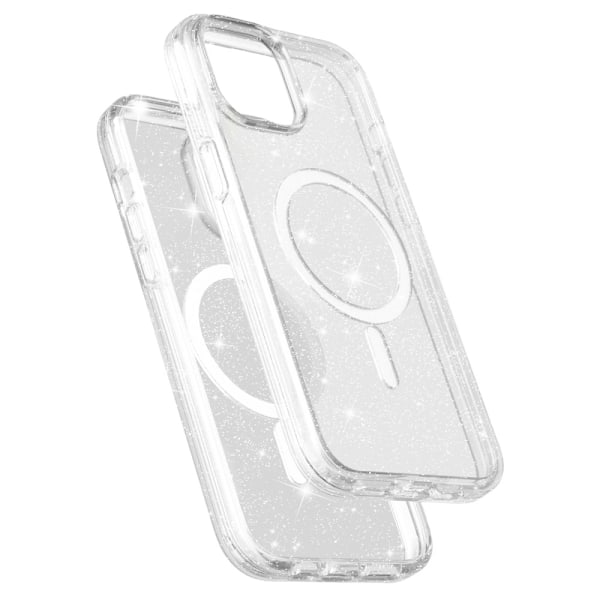 Kimalteleva MagSafe-kuori iPhone 15:lle, läpinäkyvä