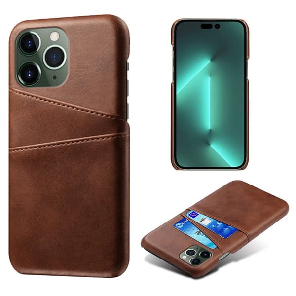 Läderskal Med Kortfack iPhone 14 Pro Max Brun