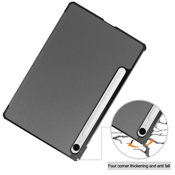 Samsung Galaxy Tab S9 FE -kotelo Tri-fold -harmaa