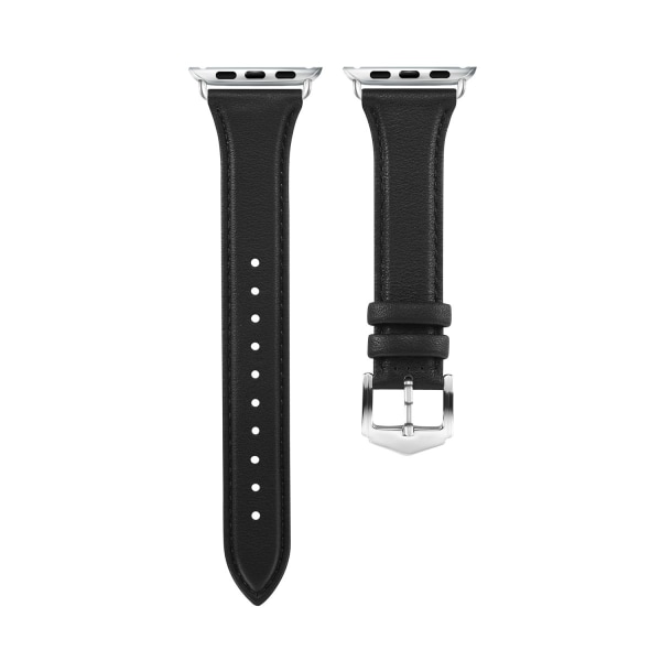 Smalt Læderarmbånd Apple Watch 38/40/41 mm Sort