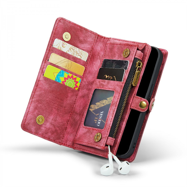 CaseMe Multi-Slot 2 i 1 Lompakkokotelo iPhone 13 Punainen