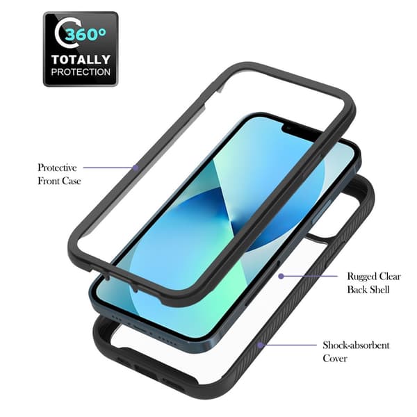 Allround Cover Skal iPhone 15 Plus Svart