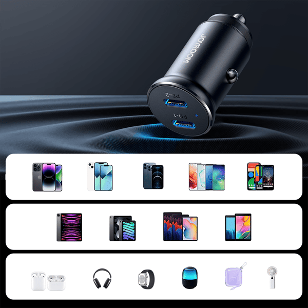 Joyroom Mini Dual Port Billader USB-C PD 30W Sort