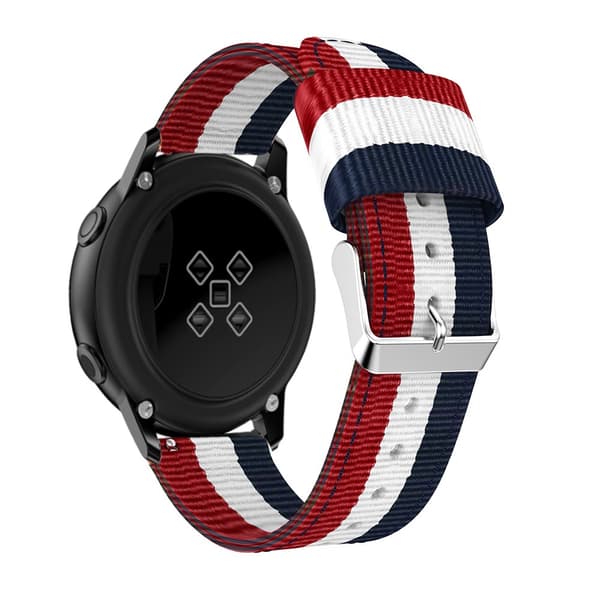 Nylonrem til Samsung Galaxy Watch Active Blå/Hvid/Rød