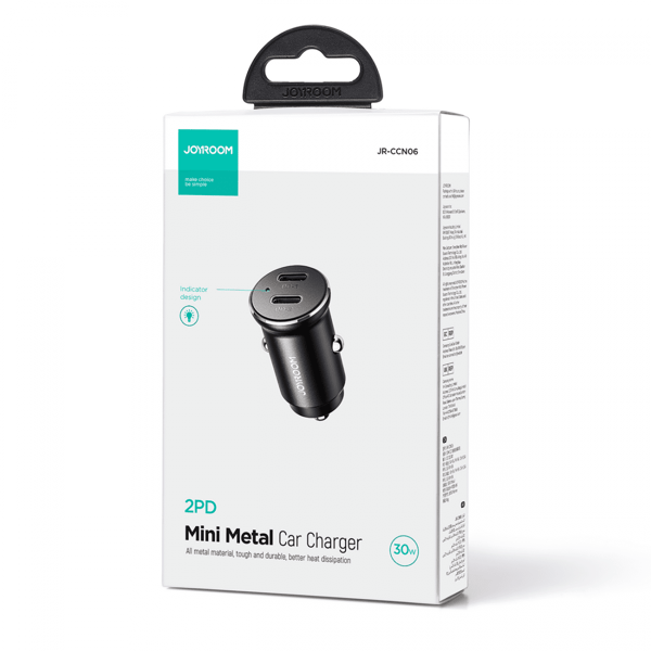 Joyroom Mini Dual Port Billader USB-C PD 30W Sort
