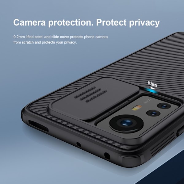 Nillkin CamShield Skal Xiaomi 12 Sort