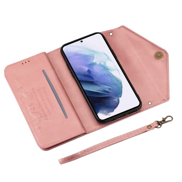Samsung Galaxy S24 Plus -lompakkokotelo, vaaleanpunainen