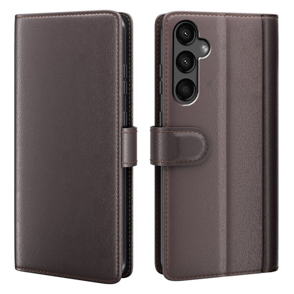 Äkta Läderfodral Samsung Galaxy A15 Brun