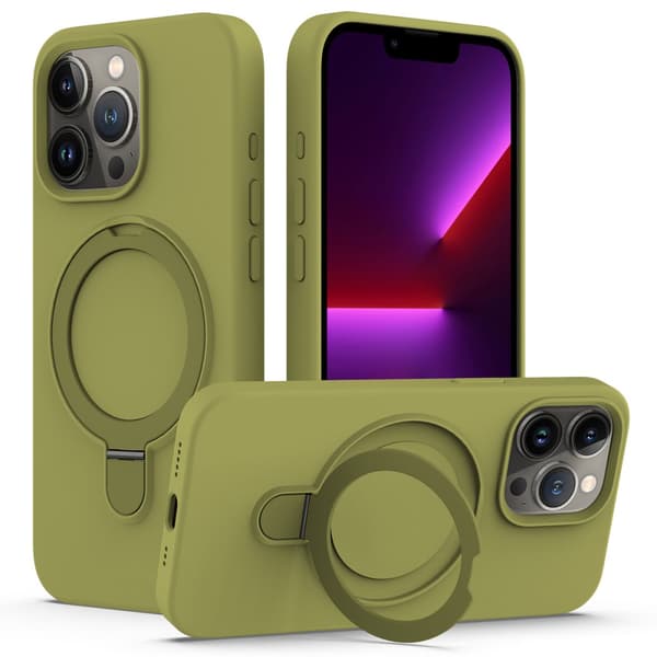 Silikoneskal Kickstand MagSafe iPhone 16 Pro Max Grøn