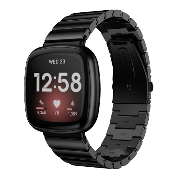 Fitbit Versa 3/Sense musta teräsranneke