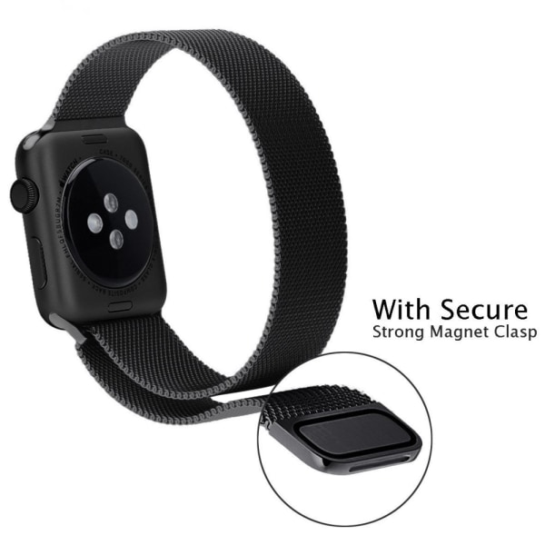 Milanese Loop Armband Apple Watch 41mm Series 9 Svart
