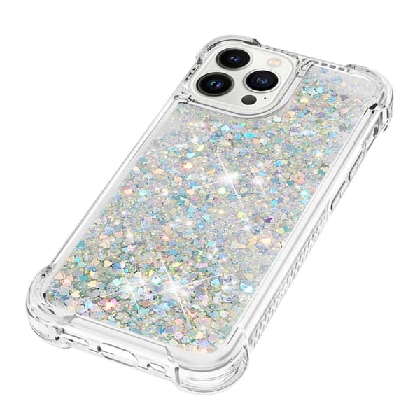 Glitter Bling TPU Skal iPhone 15 Pro Max Silver