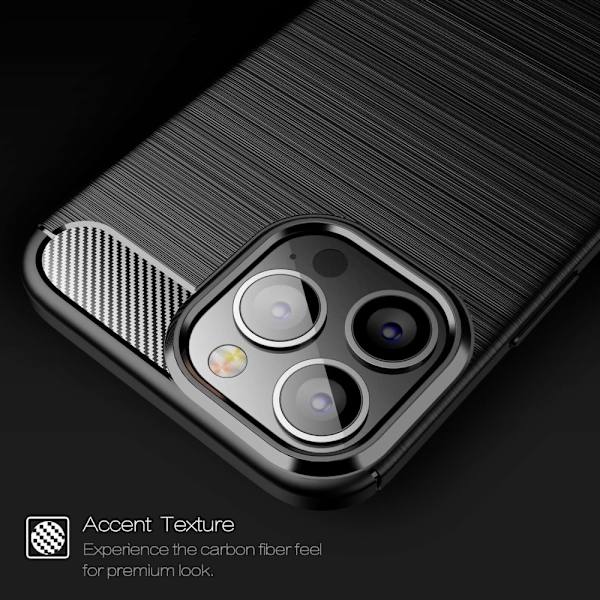 Carbon Shockproof TPU Cover iPhone 14 Pro Max Sort