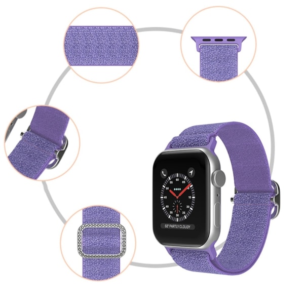 Elastisk Nylonrem til Apple Watch Ultra 2 49mm Glitter Lilla