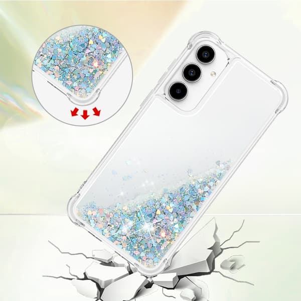 Glitter Bling TPU Skal Samsung Galaxy A55 Silver