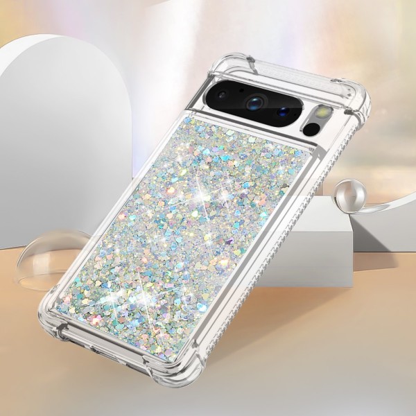 Glitter Bling TPU-kuori Google Pixel 8 Prolle, hopea