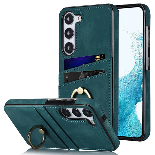 Samsung Galaxy S24 Skal Kortfack Och Ringhållare Grön