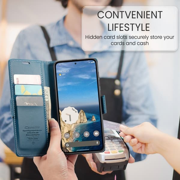 CaseMe Slim Wallet Case RFID-beskyttelse Google Pixel 10 Pro Blå
