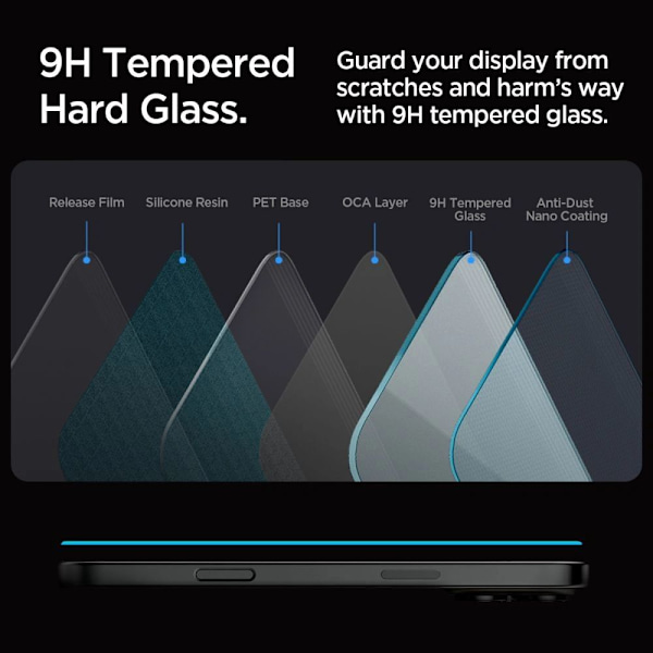 Spigen iPhone 14 Screen Protector GLAS.tR EZ Fit (2-Pack)