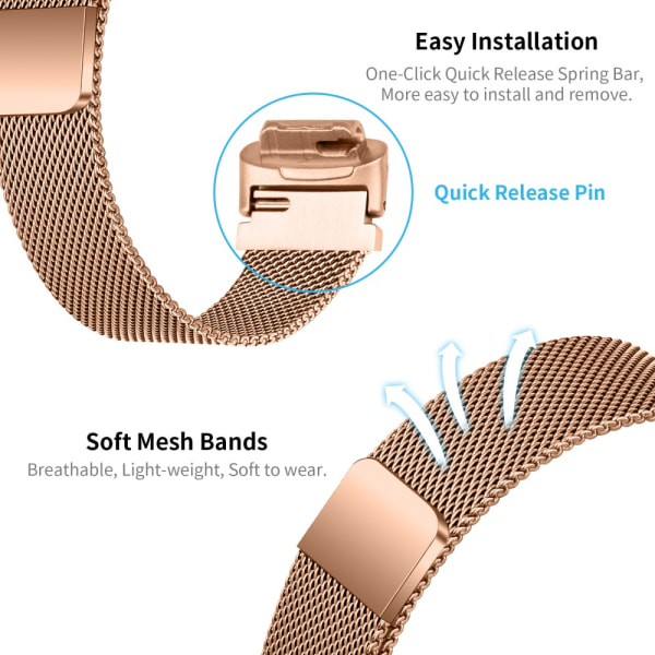 Milanese Loop Armband Fitbit Inspire 3 Roséguld