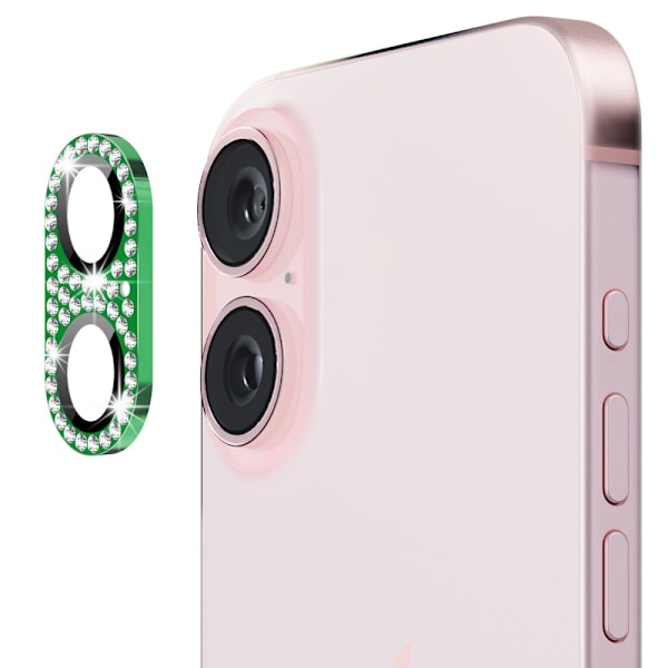 Hat Prince Glitter Kamerabeskyttelse iPhone 16 Grøn