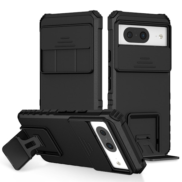 Kickstand Cover Google Pixel 8 Kamerabeskyttelse Sort