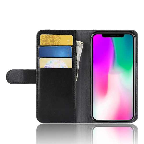 Ægte læderetui iPhone XR Sort