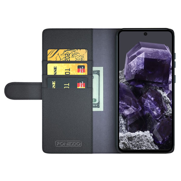 Äkta Läderfodral Google Pixel 8a Svart