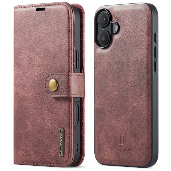 DG.MING 2-in-1 Magnet Wallet iPhone 16 Red
