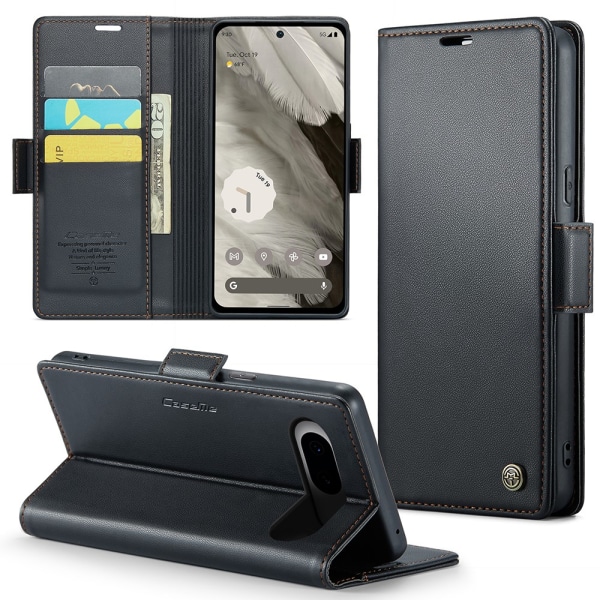 CaseMe Slim Pungetui RFID-beskyttelse Google Pixel 8 Sort
