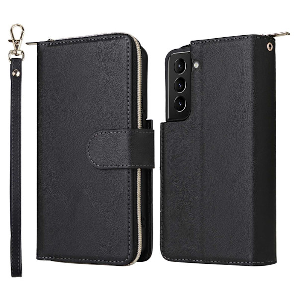 Zipper Magnet Leather Wallet Samsung Galaxy S23 Svart