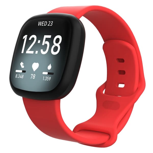 Silikonerem Fitbit Versa 4/Sense 2 Rød (S)