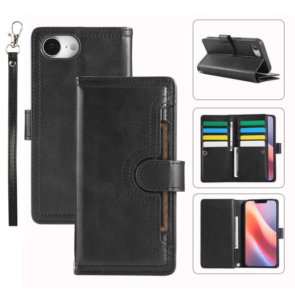 Plånboksfodral Multi-Slot iPhone 16e Svart