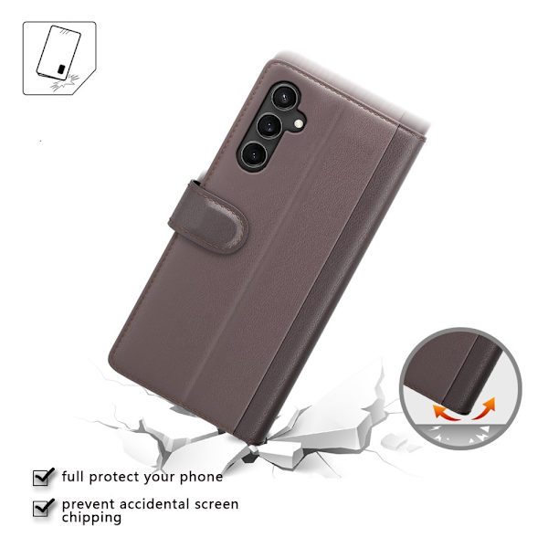 Ægte læder etui Samsung Galaxy S23 FE Brun