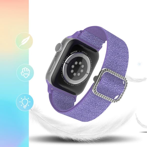 Elastisk nylonrem Apple Watch Ultra 3 49mm Glitter Lilla