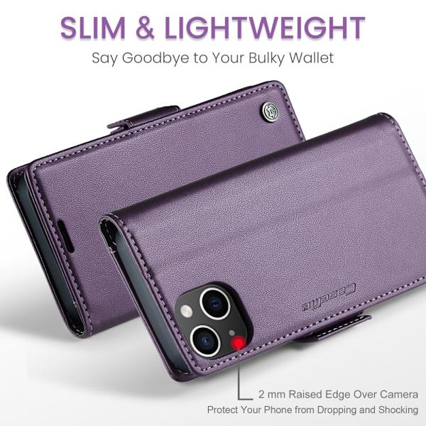CaseMe Slim Plånboksfodral RFID-skydd iPhone 15 Lila