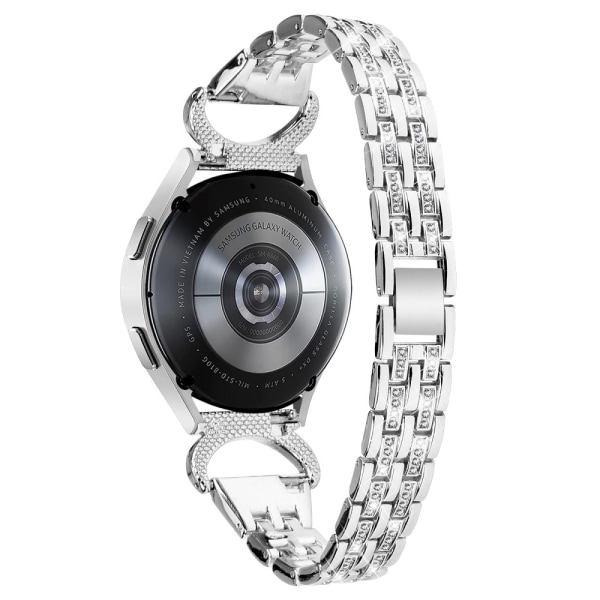 Dual Rhinestone Armband Samsung Galaxy Watch 6 44mm Silver