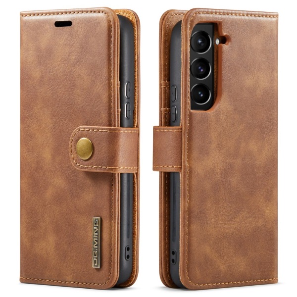 DG.MING 2-in-1 Magnet Wallet Samsung Galaxy S22 Cognac