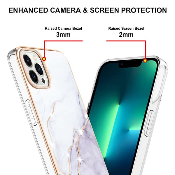 TPU Skal iPhone 15 Pro Hvid Marmor