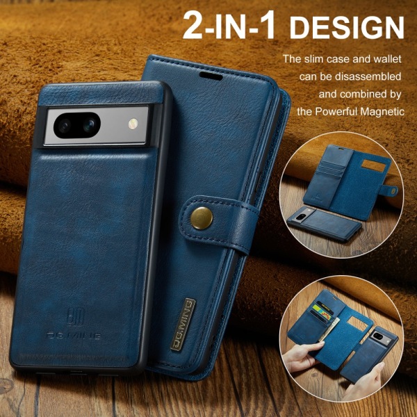 DG.MING 2-in-1 Magnet Wallet Google Pixel 7a Blue