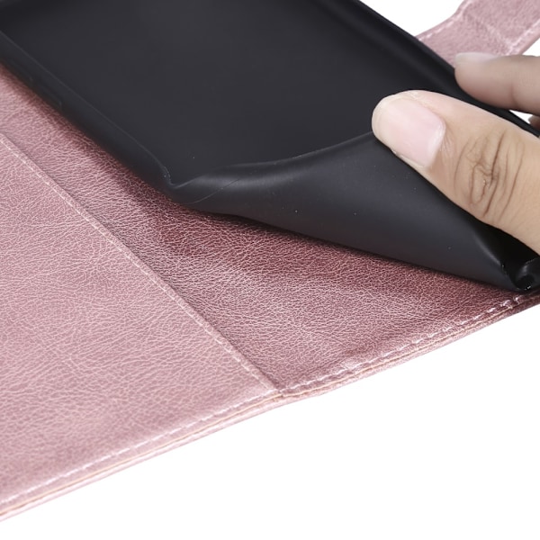 Magneettinen nahkainen lompakkokotelo iPhone 7/8/SE Roséguld