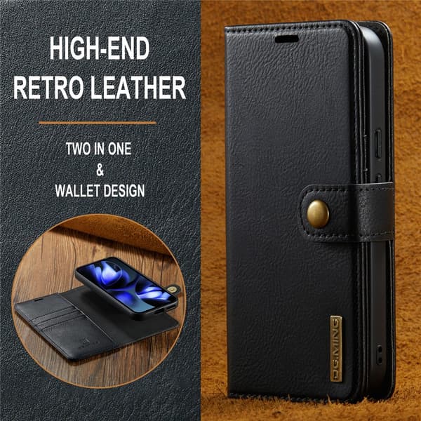 DG.MING 2-i-1 Magnet Wallet Google Pixel 9a Sort