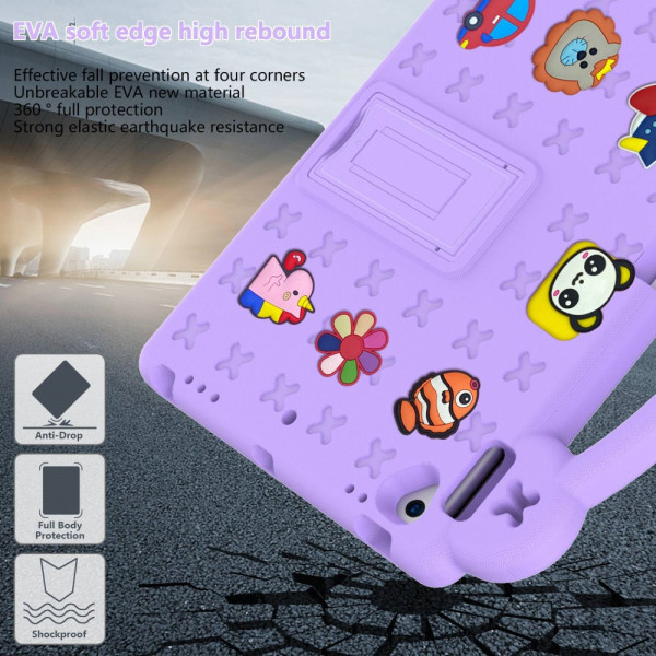 Iskunkestävä EVA-suojus iPad 10.2 9th Gen (2021) Kickstand Purple