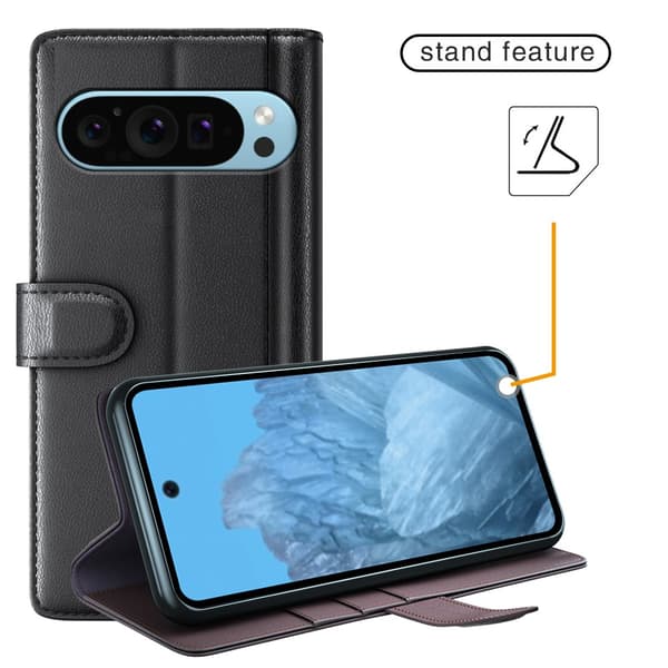 Aito Nahkakuori Google Pixel 9 Pro Musta