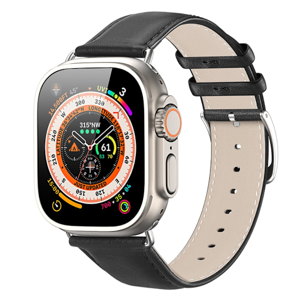 Dux Ducis Nahkainen Ranneke Apple Watch Series 10 42mm Musta