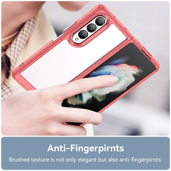 Edge Crystal Hybrid Case Samsung Galaxy Z Fold 4 Punainen