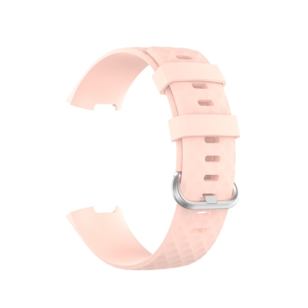 Silikonarmband Till Fitbit Charge 3/4 Rosa (L)